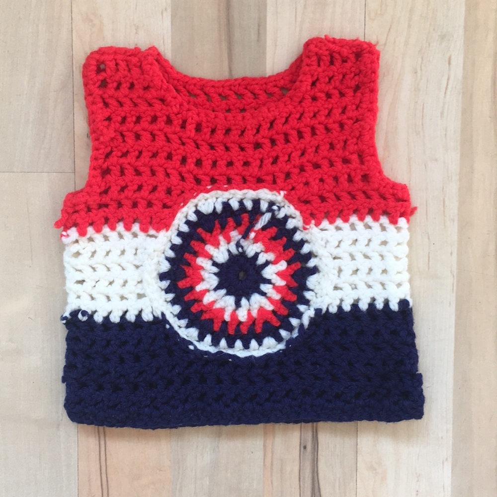 Handmade Knitter Crochet Sweater Vest